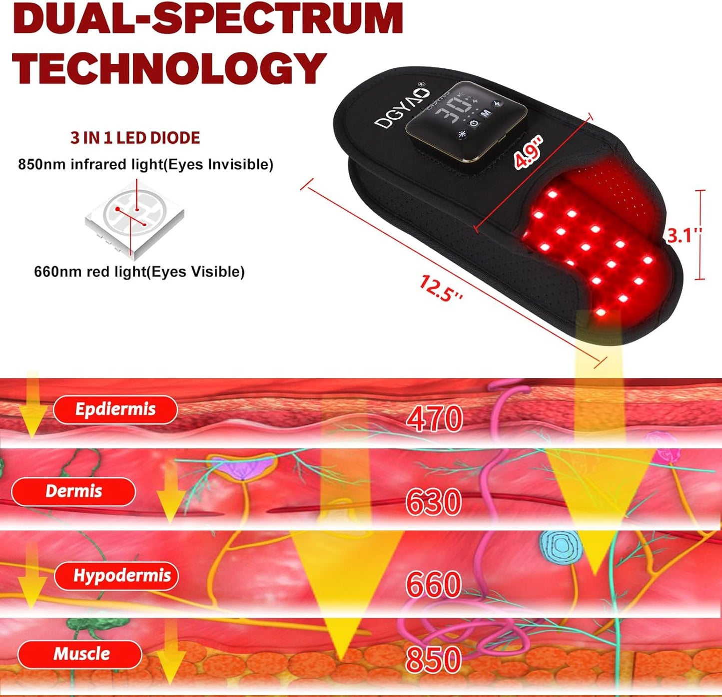 DGQY Cordless Red Infrared Light Therapy for Foot Comfort Rechargeable Slipper LED
